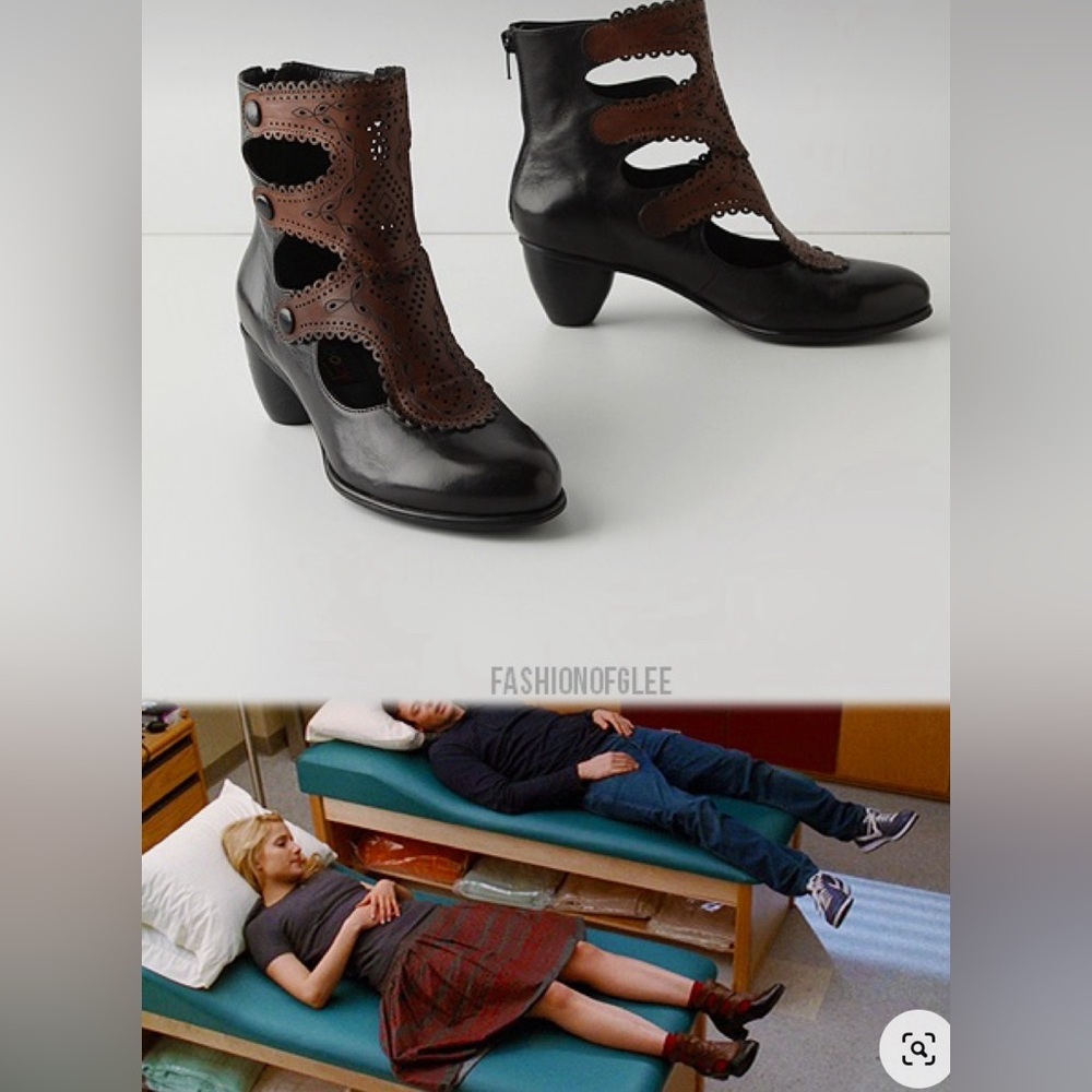 Everybody Booties with Black and Brown detailed leather. Sz 37